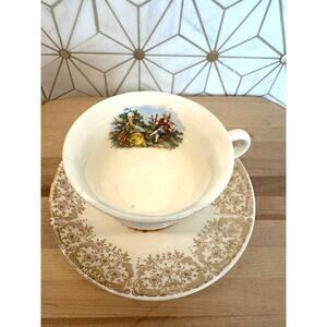 Vintage China Teacup and Saucer Set | Royal Garden Scene‎ | 1 of 6